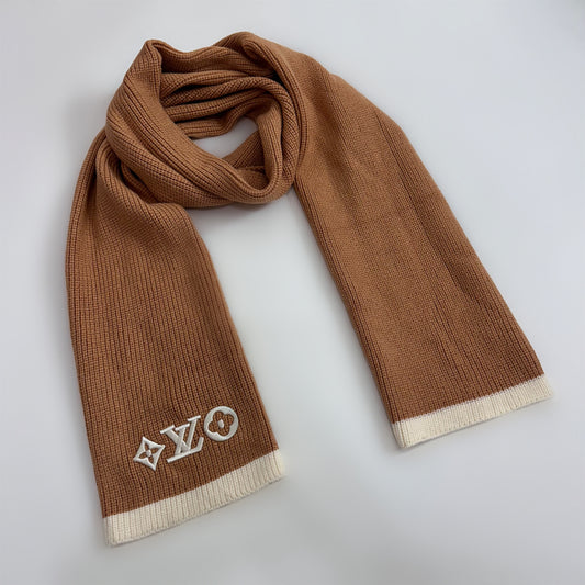 OTTAVIA KNIT SCARF - BROWN