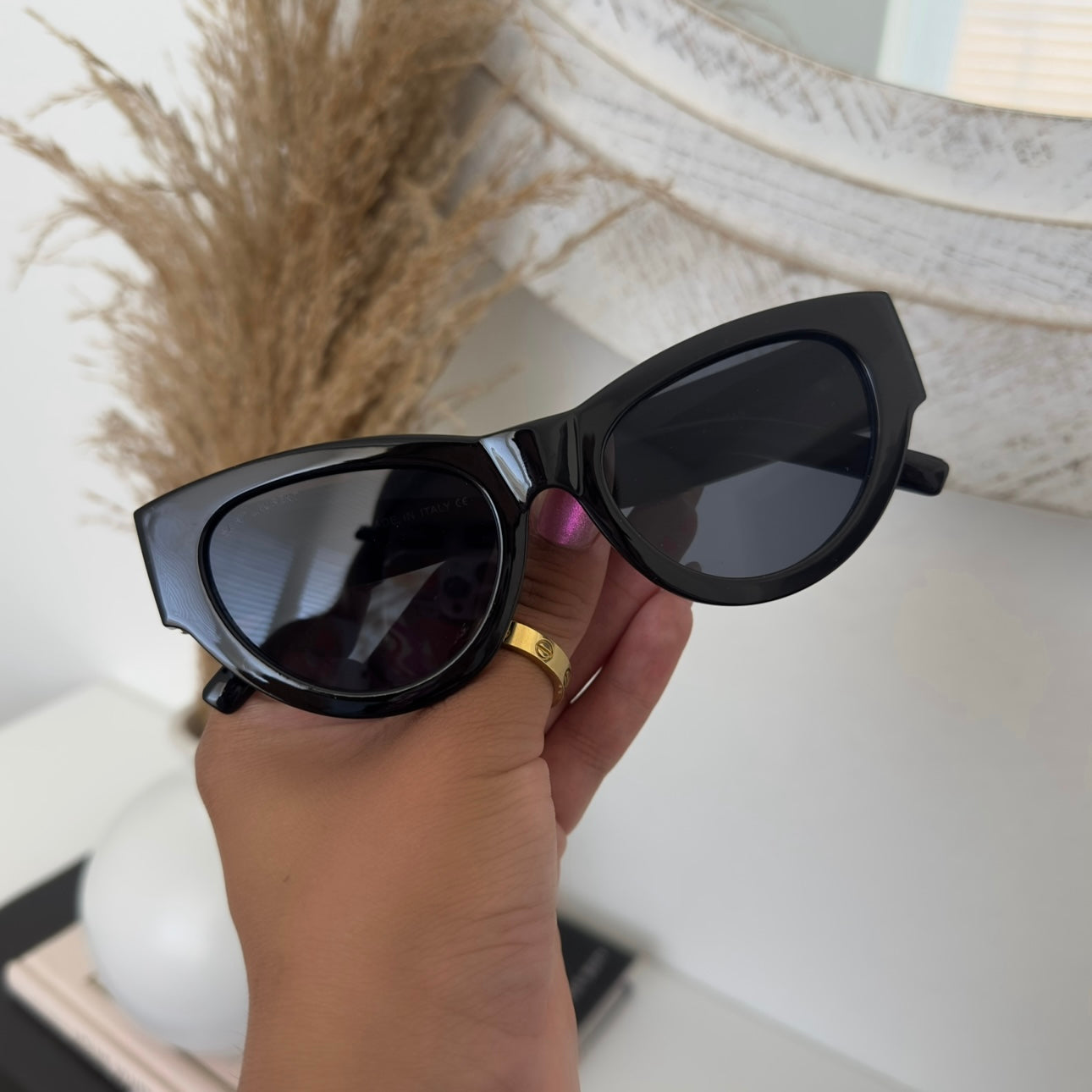LUCIA SUNGLASSES - BLACK/SILVER