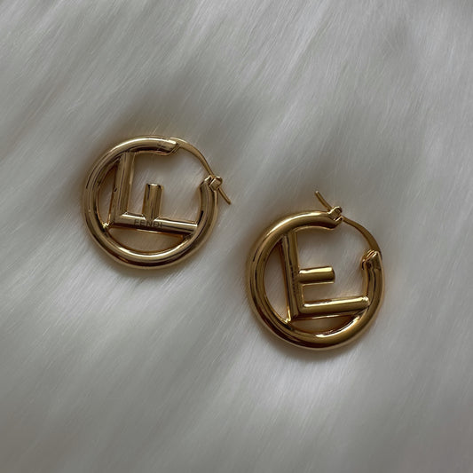 Fendi Logo Hoop Earrings Replica