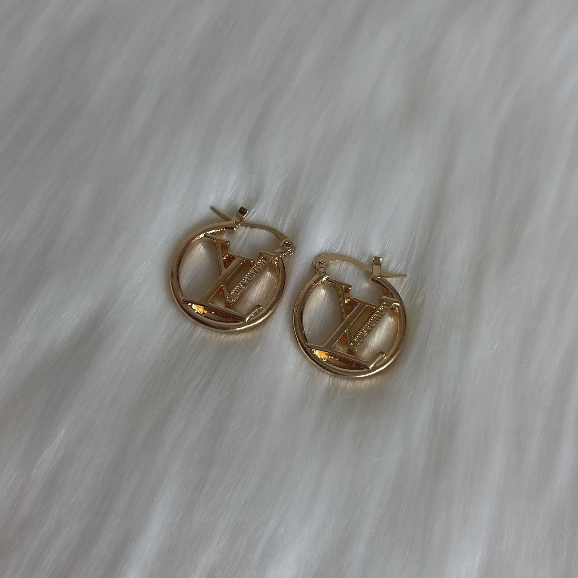 gold hoop lv earring